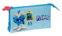 Safta Portatodo Triple Los Pitufos - Organisateur à 3 compartiments avec Smurfs pour enfants, 22 x 12 x 3 cm, à partir de 3 ans