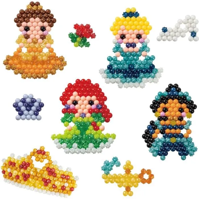 Aquabeads - Mes accessoires de Princesses Disney - Kit créatif pour enfants avec perles à eau - Ariel, Cendrillon, Belle, Jasmine