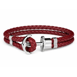 Paul Hewitt Bracelet en Cuir Rouge PH-L-S-DB-XL