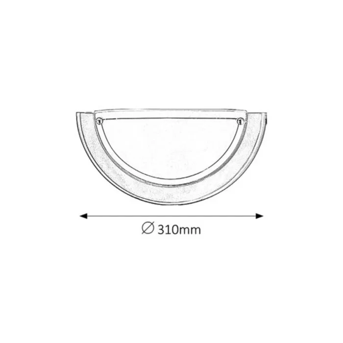 RABALUX Applique mural "Ufo" 1xE27 blanc avec abat-jour verre opalin, Ø31 cm, IP20 - Réf. RAB-5181