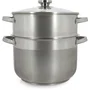 Menastyl 4615450 Couscoussier inox 10 litres avec couvercle verre, compatible induction, tous feux