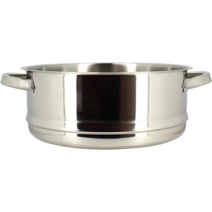 Menastyl 4615450 Couscoussier inox 10 litres avec couvercle verre, compatible induction, tous feux