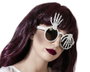 Lunettes blanches avec mains de squelette pour déguisement de squelette ou de mort