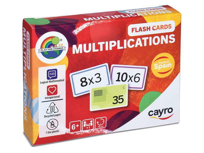 Cayro - Flash cards multiplication - Jeu éducatif - Langues: espagnol, anglais, français, italien, portugais, allemand, néerlandais Cayro - Flash cards multiplication - Jeu éducatif - Langues: espagnol, anglais, français, italien, portugais, allemand, néerlandais