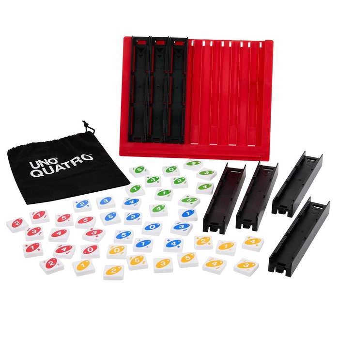 Mattel Games UNO Quatro HPF82 - Jeu de société stratégique et familial, à partir de 7 ans