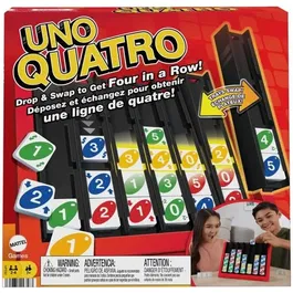 Mattel Games UNO Quatro HPF82 - Jeu de société stratégique et familial, à partir de 7 ans
