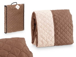GIFTDECOR Couvre-canapé matelassé 2 places Marron + Beige