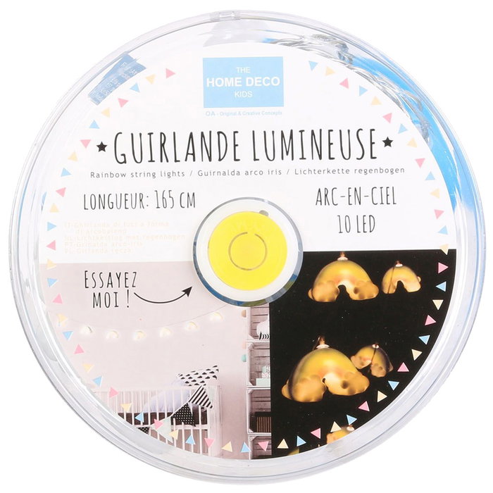 Home Deco Kids Guirlande Lumineuse 10 LED Arc-en-ciel Home Deco Kids Guirlande Lumineuse 10 LED Arc-en-ciel