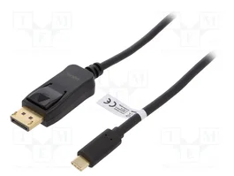 LOGILINK Adaptateur DisplayPort vers USB C, 1,8 m, noir