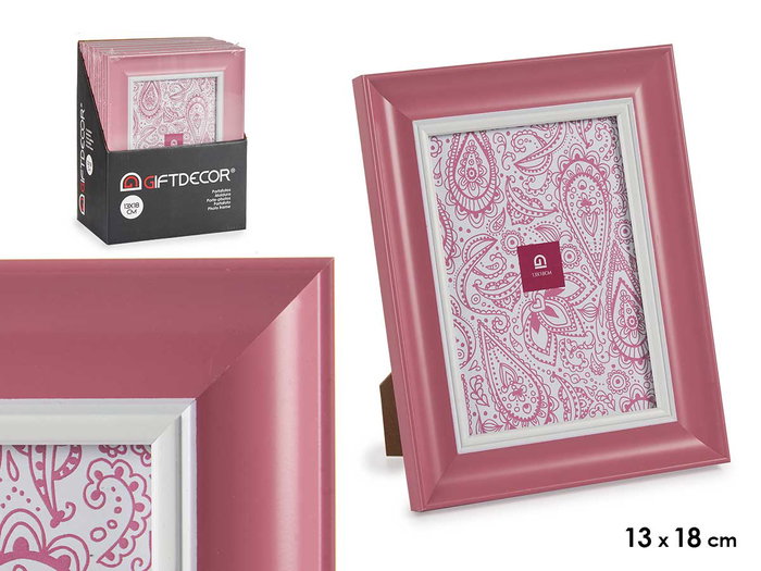 Giftdecor Porte-photos Rose 13x18 cm Plastique et Verre 19x24 cm (Set de 24) Giftdecor Porte-photos Rose 13x18 cm Plastique et Verre 19x24 cm (Set de 24)