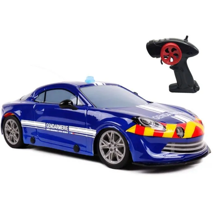 Turbo Challenge - Voiture Télécommandée Alpine A110 Gendarmerie - Licence Officielle - 1/16 - 2.4 GHz - 8 km/h - Portée 20 m - Pour Enfants Dès 8 Ans
