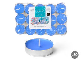 Acorde Set de 30 Bougies Chauffes-Plats Océan 3 Heures Cire Bleue 10g 19x2.7x11.2cm (Set de 24)