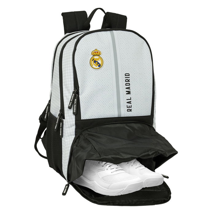 Sac à dos de Padel Real Madrid C.F. 24/25 Blanc Gris Sac à dos de Padel Real Madrid C.F. 24/25 Blanc Gris