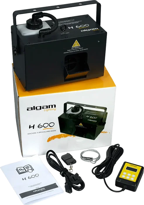 ALGAMLIGHT Machine à Brouillard 600W avec écran LCD - Temporisateur/DMX - Réservoir 1.2L