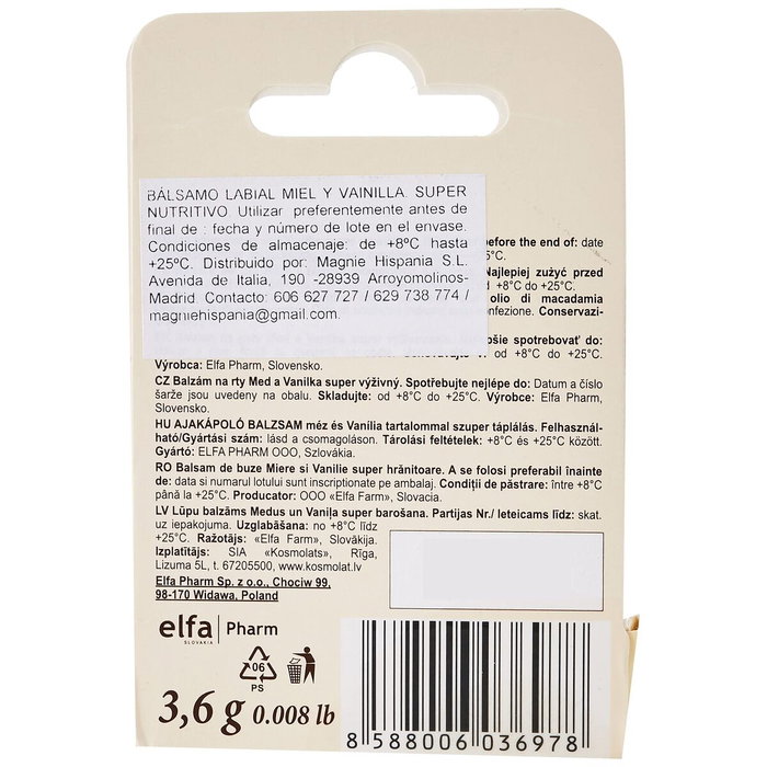 Baume à lèvres Green Pharmacy Honey and Vanilla 3,6 g Crème
