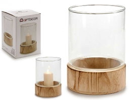 GIFTDECOR Lot de 8 porte-bougies en cristal avec base en bois