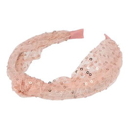 Inca - Diadème rose à paillettes avec nœud - Accessoire pour cheveux - À partir de 3 ans
