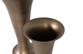 Giner y Colomer Fabrica2 Lot de 2 vases décoratifs en aluminium avec finition bronze vieilli - Grand 80x20cm, Petit 62x25cm
