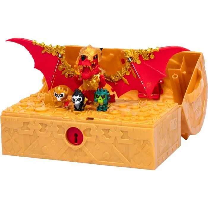Moose Toys TRESOR X Dragons Realm - Coffre au trésor interactif avec figurines de dragon, trésors et niveaux d'aventure