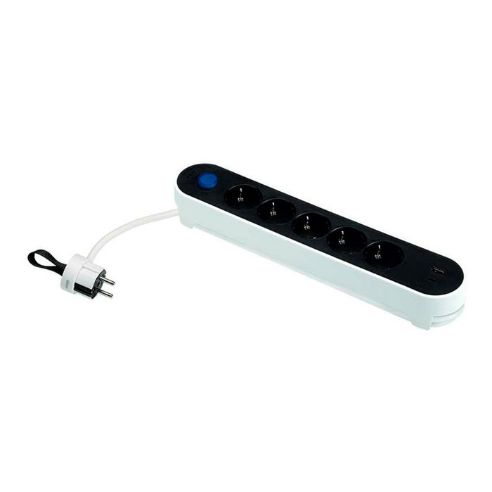 Simon Multiprise 5 Prises Schuko avec 2 Ports USB A/C et Interrupteur au Pied Simon Multiprise 5 Prises Schuko avec 2 Ports USB A/C et Interrupteur au Pied