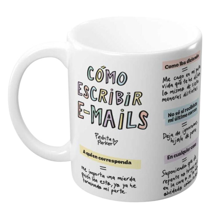 PEDRITA PARKER Tasse en céramique illustrée "Comment Écrire un Email" PEDRITA PARKER Tasse en céramique illustrée "Comment Écrire un Email"