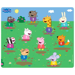Peppa Pig - Puzzle en bois 10 pièces pour apprendre les couleurs - Développement motricité fine - Dès 24 mois - DEQUBE
