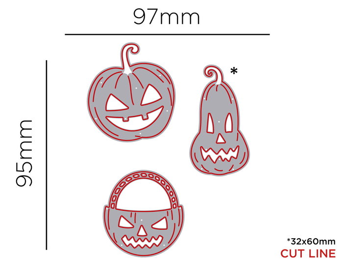 Misskuty Lot de 3 emporte-pièces fins ZAG Halloween citrouilles