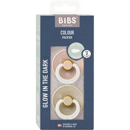Bibs Sucette Bébé Colour Silicone Phosphorescente Blush Vanilla Pack de 2