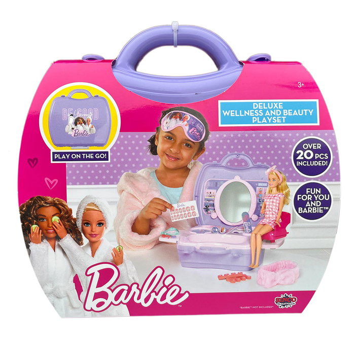 CEFA Mallette de Beauté Glam Barbie 00925 - Plus de 20 Accessoires, Siège Inclus, Multilingue, Dès 3 Ans