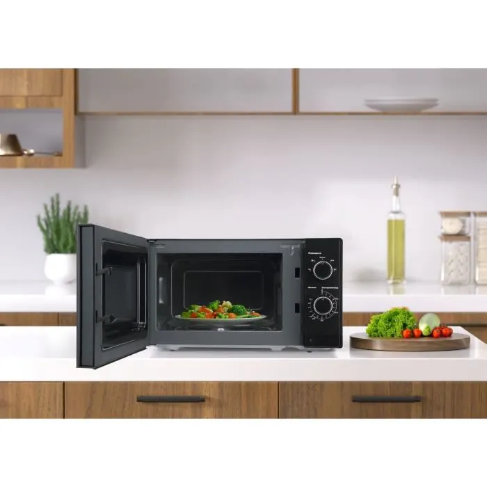 Oceanic Micro-ondes OCEAMO20B12 - 20 Litres, Monofonction, 700W, Compact, Noir - Pour Cuisine