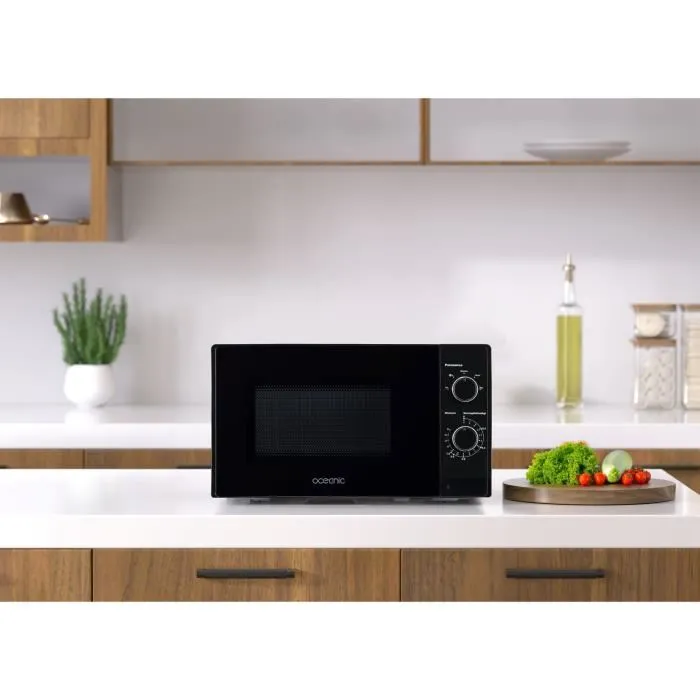 Oceanic Micro-ondes OCEAMO20B12 - 20 Litres, Monofonction, 700W, Compact, Noir - Pour Cuisine