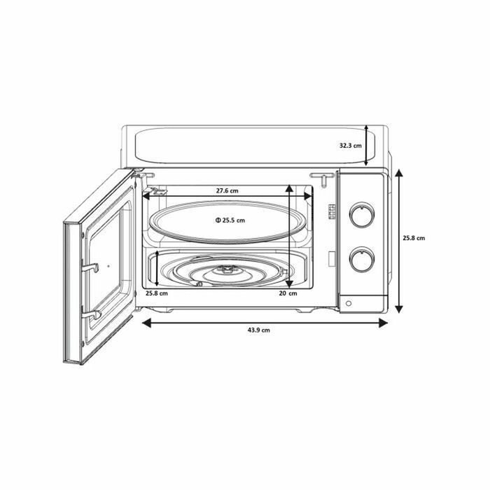 Oceanic Micro-ondes OCAMO20B12 Noir 20L Oceanic Micro-ondes OCAMO20B12 Noir 20L