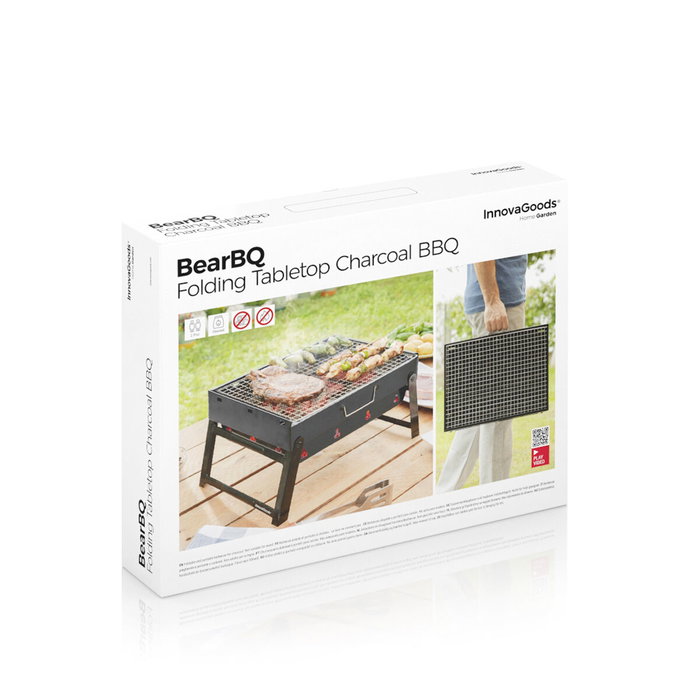Pack 2 tapis pour four ou barbecue et barbecue pliable portable pour charbon InnovaGoods