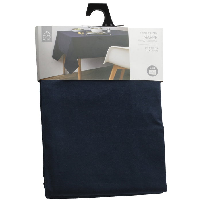 Home Deco Factory Nappe Bleu Marine 140x250 cm Home Deco Factory Nappe Bleu Marine 140x250 cm