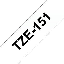 Brother Ruban Laminé TZE-151 Noir sur Transparent 12 mm