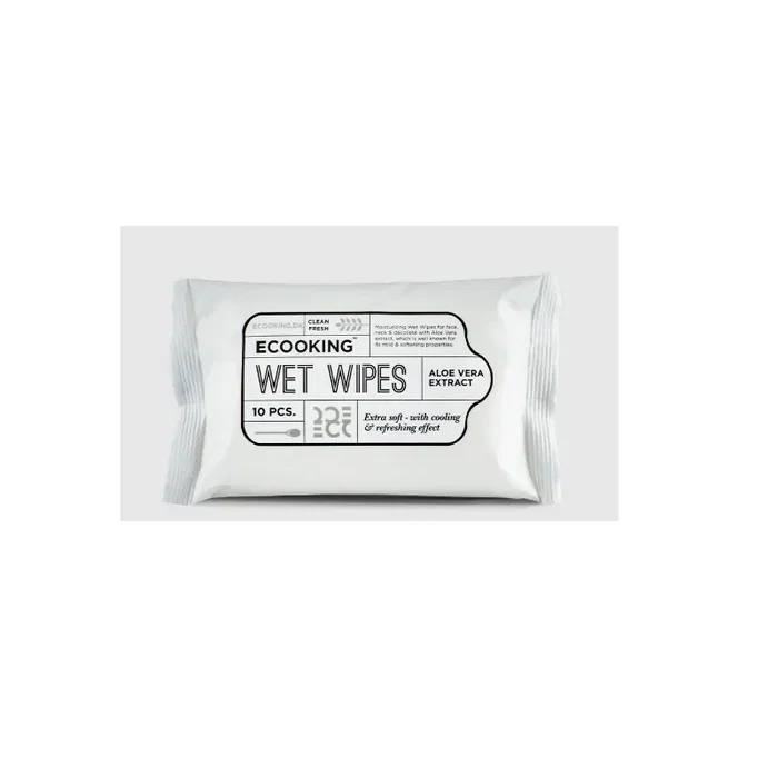 Ecooking Lingettes nettoyantes visage à l'Extrait d'Aloe vera - 10 pcs