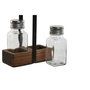 Salière et Poivrière Home ESPRIT Noir Verre Bois d'acacia 12 x 6 x 17,5 cm