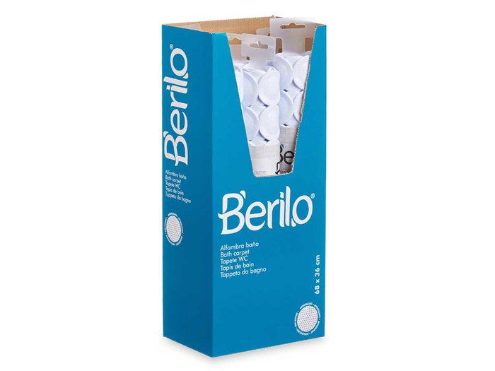 BERILO Tapis de bain antidérapant motif brique blanche BERILO Tapis de bain antidérapant motif brique blanche