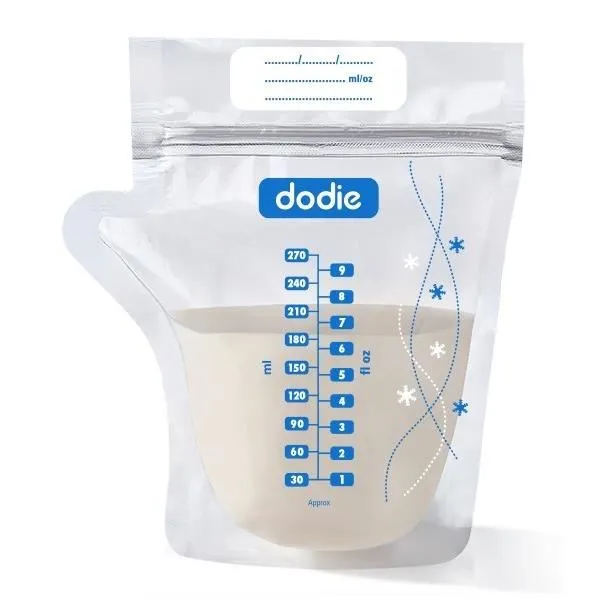 Dodie Sachets de Conservation pour Lait Maternel, Lot de 20 Sachets Pré-Stérilisés avec Fermeture Zip Anti-Fuites, 270 ml Dodie Sachets de Conservation pour Lait Maternel, Lot de 20 Sachets Pré-Stérilisés avec Fermeture Zip Anti-Fuites, 270 ml