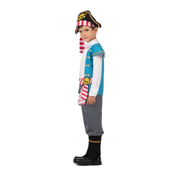 My Other Me Déguisement de Pirate avec Chapeau, Chemise, Gilet, Pantalon et Couvre-bottes - 7-9 ans