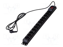 ARCON Bloc multiprise parafoudre 12 prises, noir