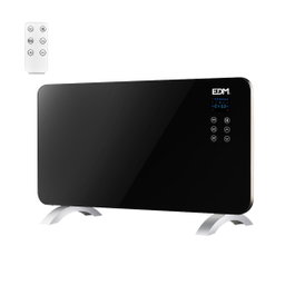 Edm Convecteur avec plaque de cristal 1500 W Noir