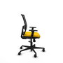 Chaise Yunquera Synchro 4 positions tissu Jaune Maille Noir Base en nylon noir Accoudoir 1D Sans appui-tête Roulettes 65mm nylon
