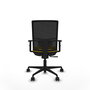 Chaise Yunquera Synchro 4 positions tissu Jaune Maille Noir Base en nylon noir Accoudoir 1D Sans appui-tête Roulettes 65mm nylon