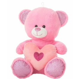 Creaciones Llopis Peluche Ours Pourpre avec Cœur 35 cm