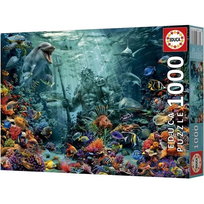 Educa Puzzle Paysage Naturel Récif de Corail Poséidon 1000 Pièces (68 x 48 cm) pour Adultes