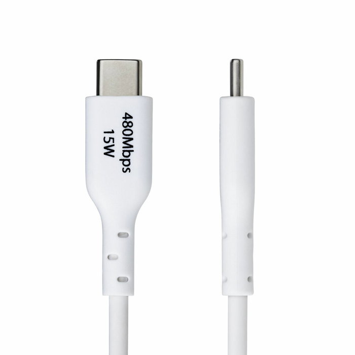 Câble USB Startech USB2AC1MNCWHE Blanc 1 m Câble USB Startech USB2AC1MNCWHE Blanc 1 m