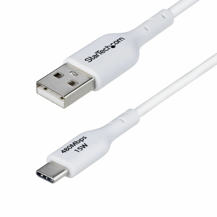 Câble USB Startech USB2AC1MNCWHE Blanc 1 m Câble USB Startech USB2AC1MNCWHE Blanc 1 m