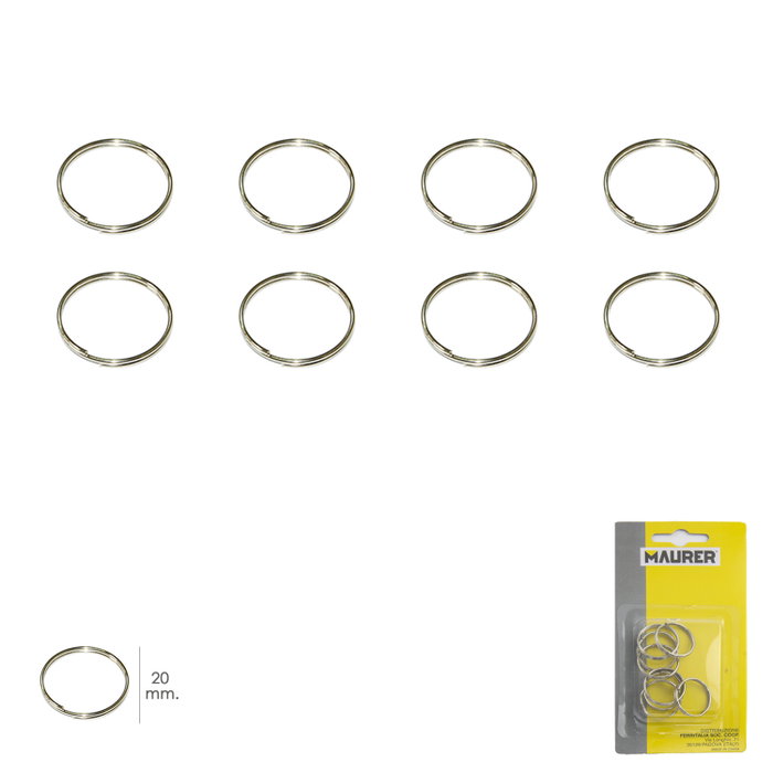 MAURER Anille Porte-clés Ø 20 mm (Blister 8 pièces) MAURER Anille Porte-clés Ø 20 mm (Blister 8 pièces)