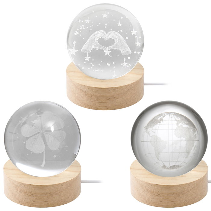 Home Deco Factory Lampe Verre Effet Boule de Cristal